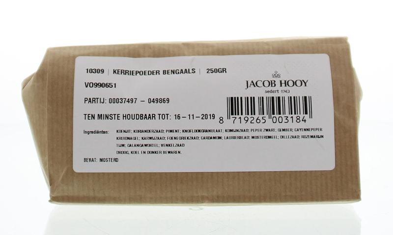 Jacob Hooy Kerriepoeder Bengaals 250.00 Gram