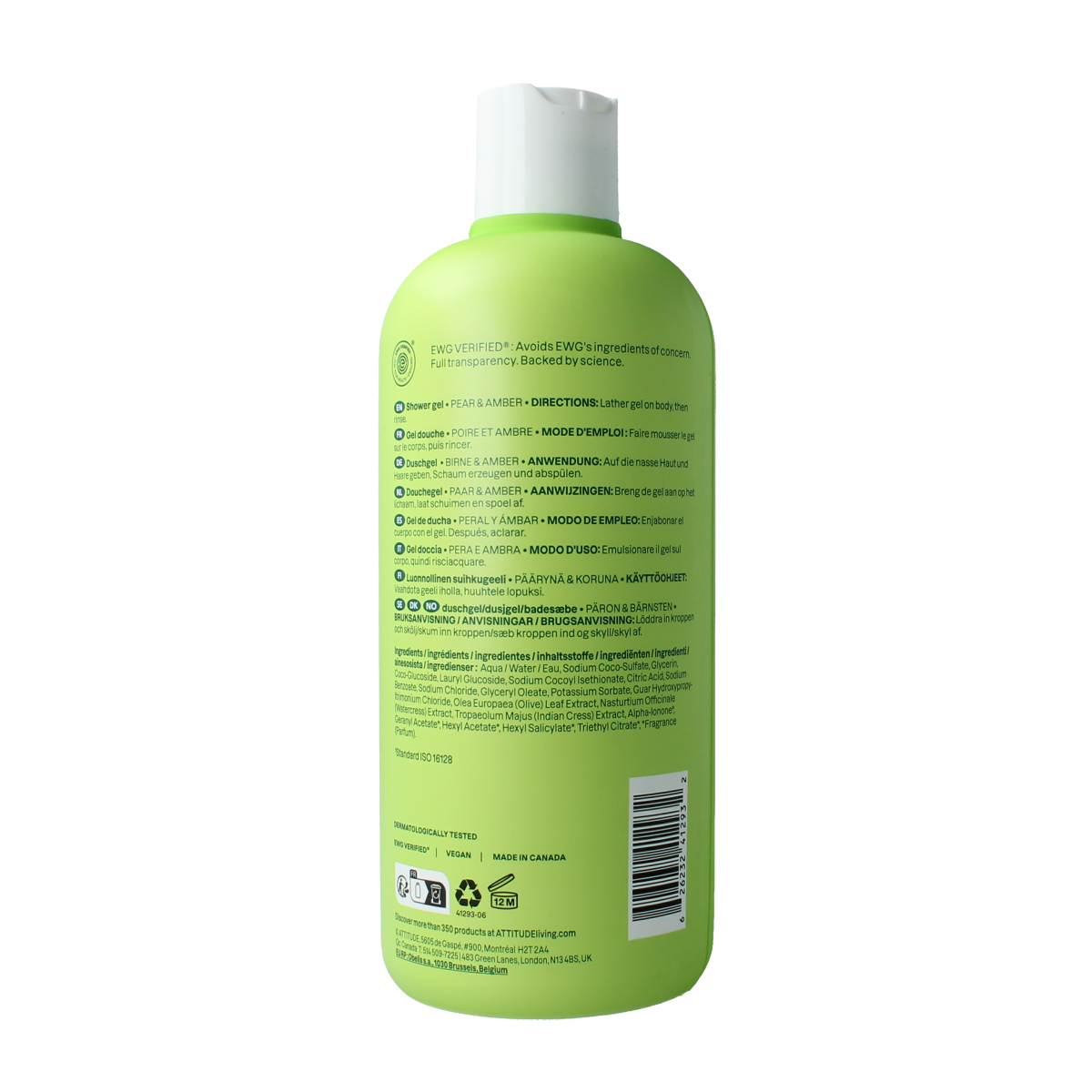 Attitude Shower gel soothing pear & amber 473.00 Milliliter