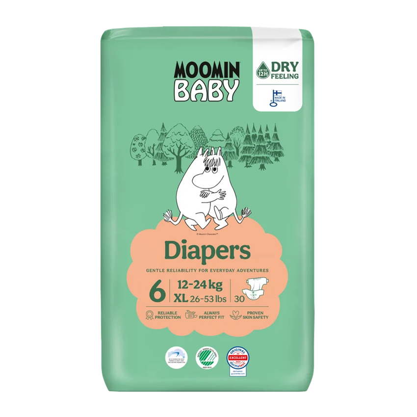 Moomin Moomin Baby luiers maat 6 30 pcs. 12-24 kg 30.00 Stuks