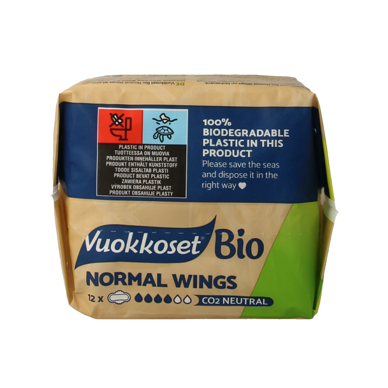 Vuokkoset Bio Maandverband normal wings 12 Stuks