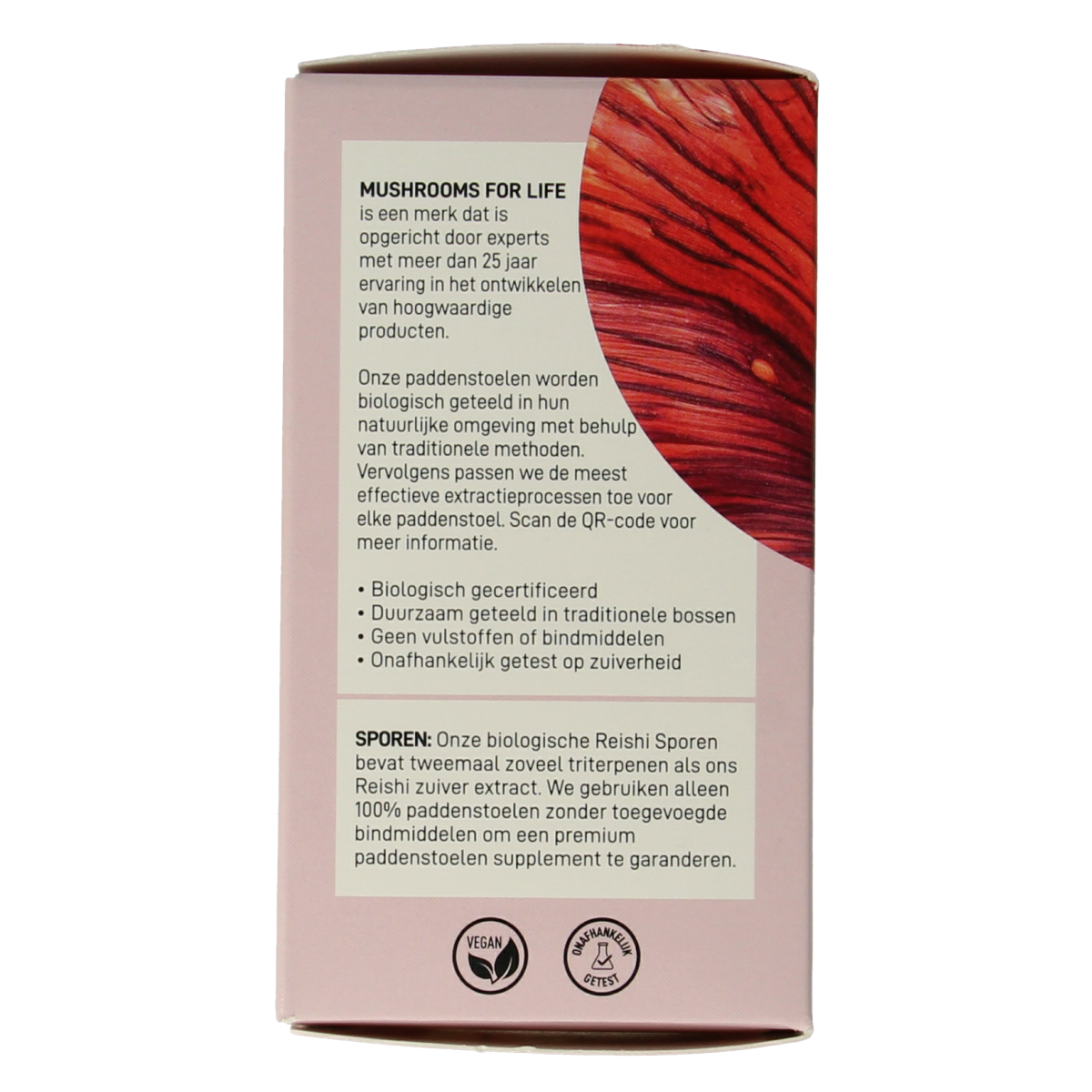 Mushrooms for Life Reishi spore paddenstoel bio 60.00 Capsules