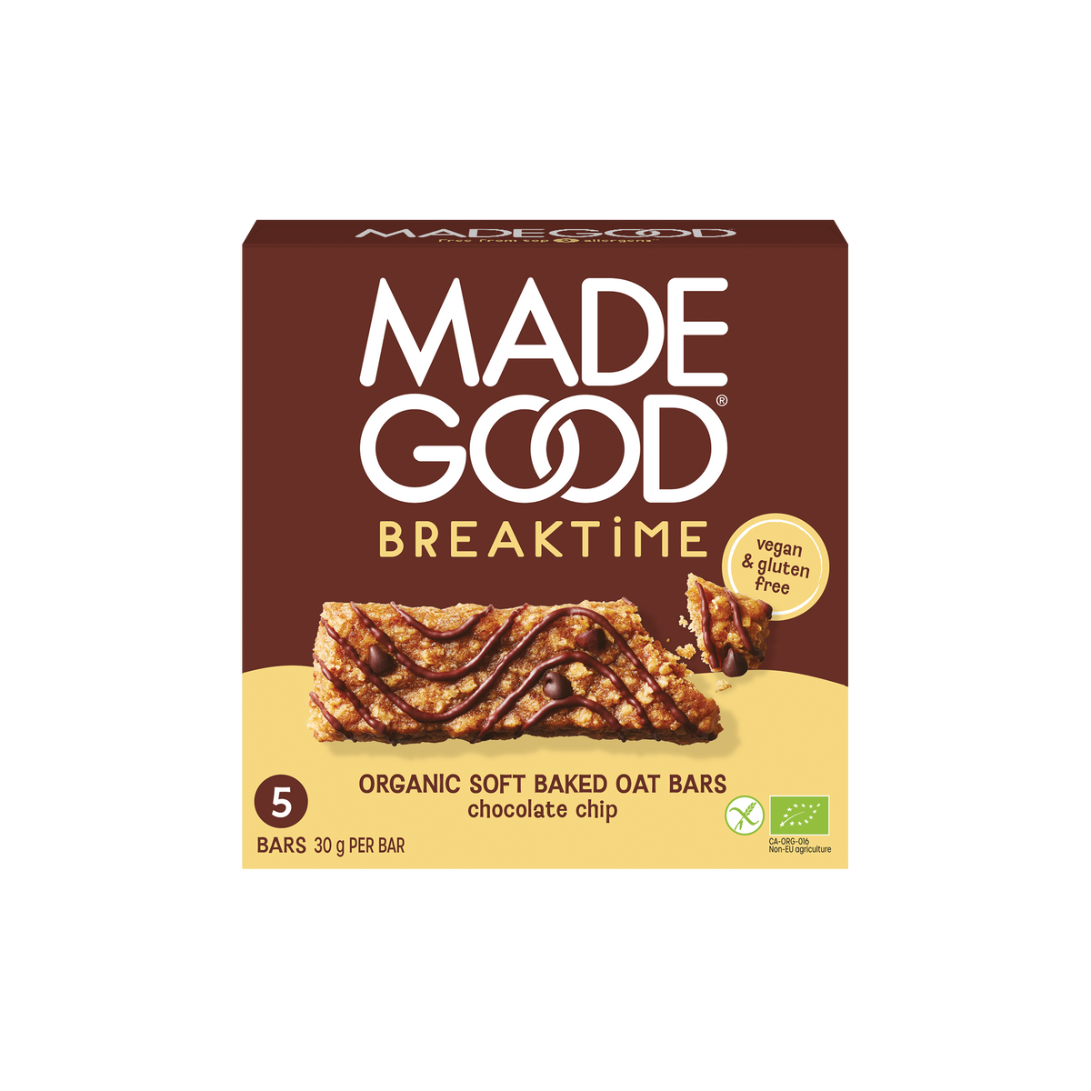 MadeGood Breaktime bar choco chip bio 5.00 Stuks
