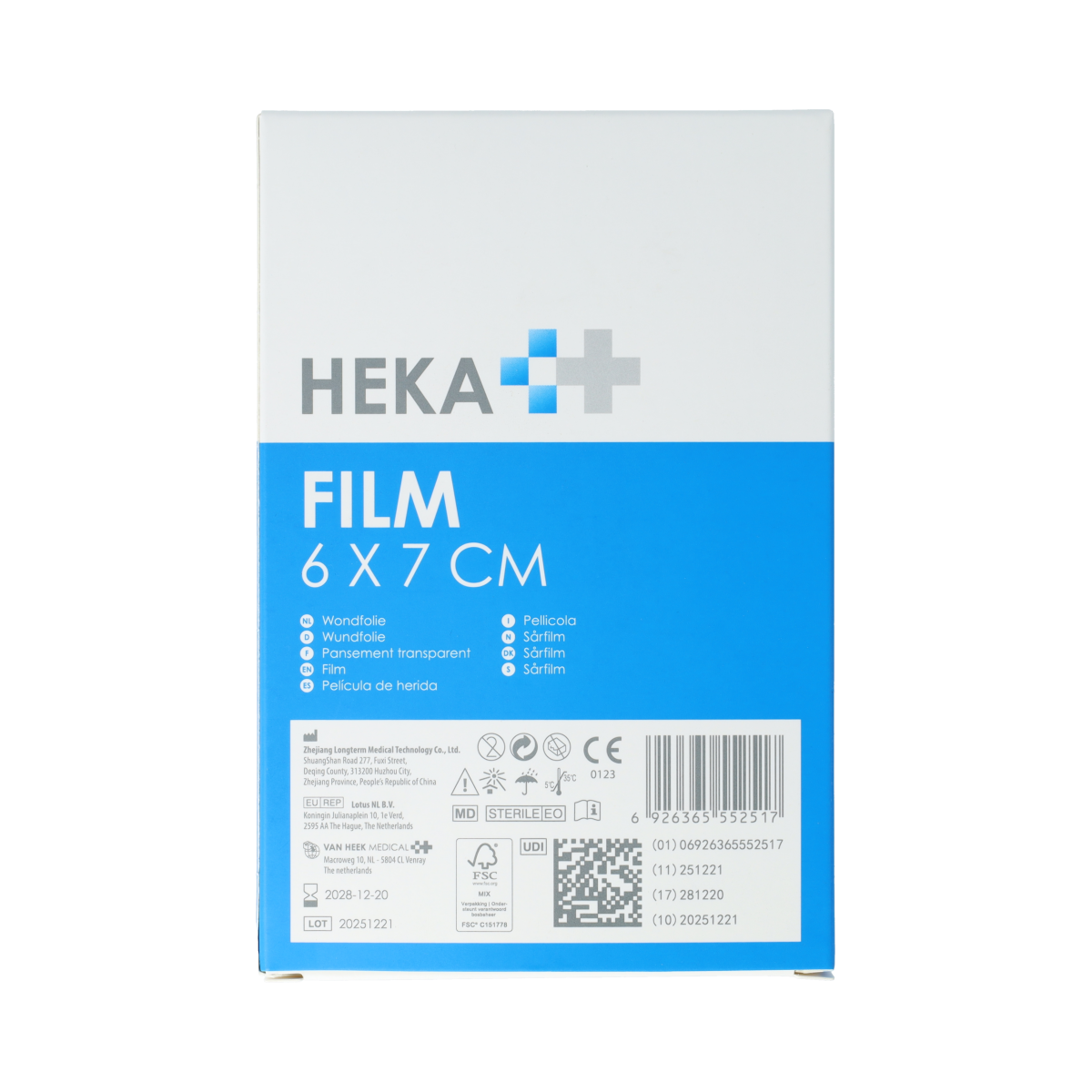 Hekafilm Wondfolie 6 x 7cm 10.00 Stuks