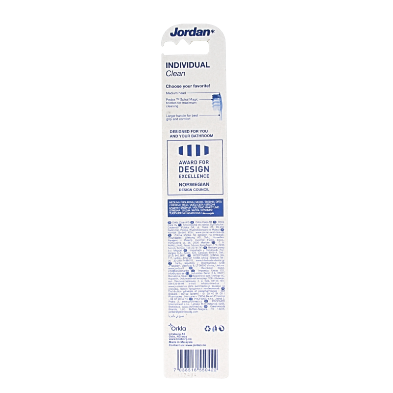 Jordan Tandenborstel individual clean medium 1.00 Stuks