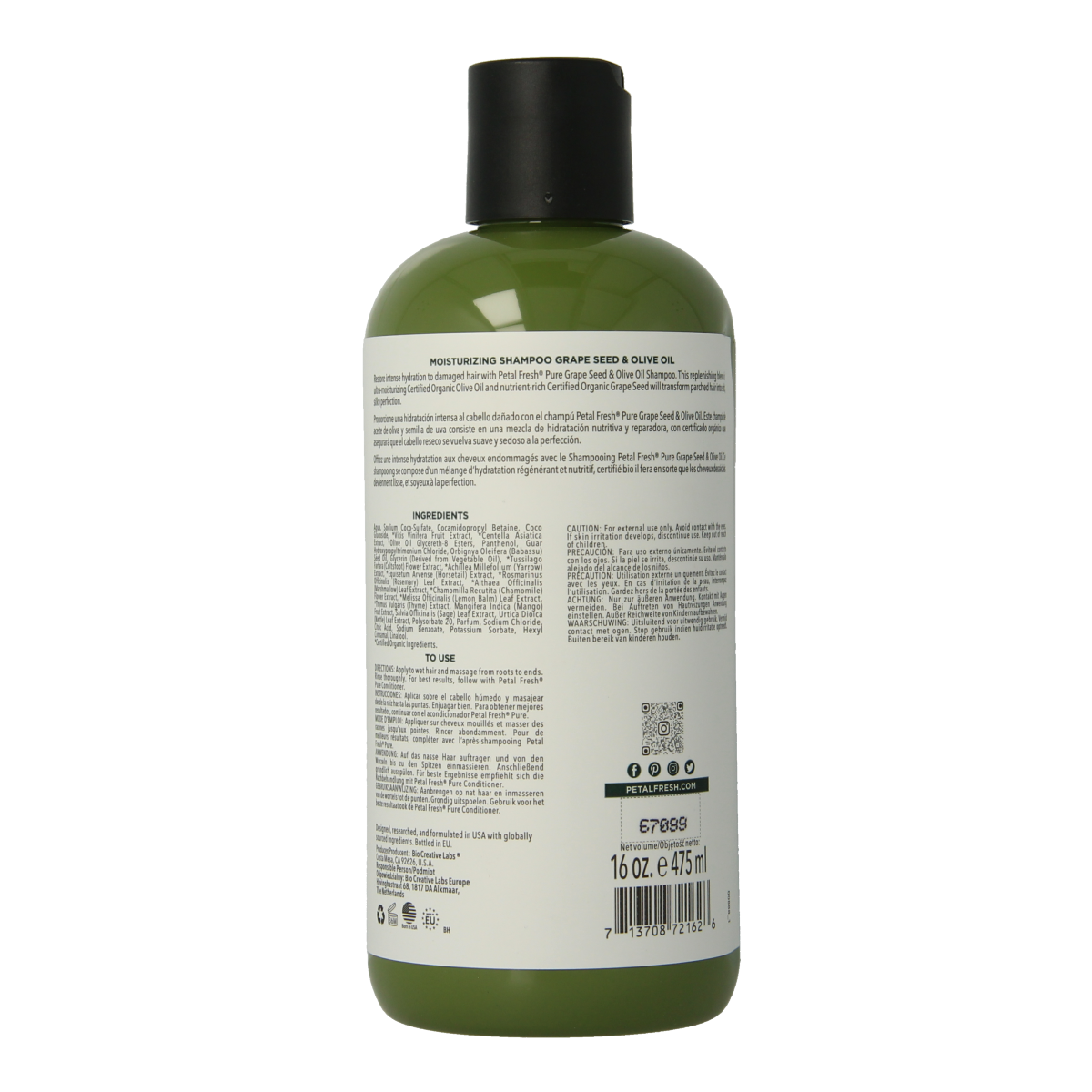 Petal Fresh Shampoo grape seed & olive oil 475.00 Milliliter