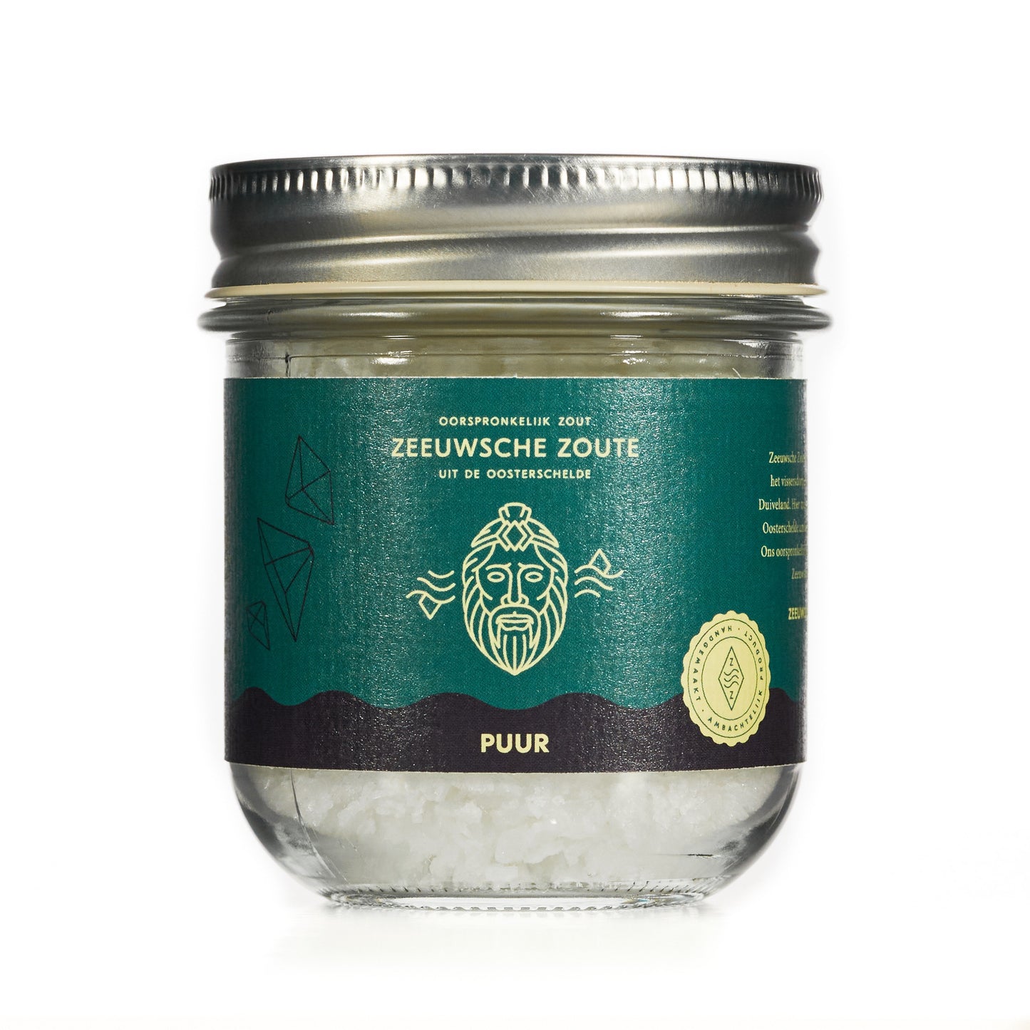 Zeeuwsche Zoute Zout puur glazen pot 100 Gram