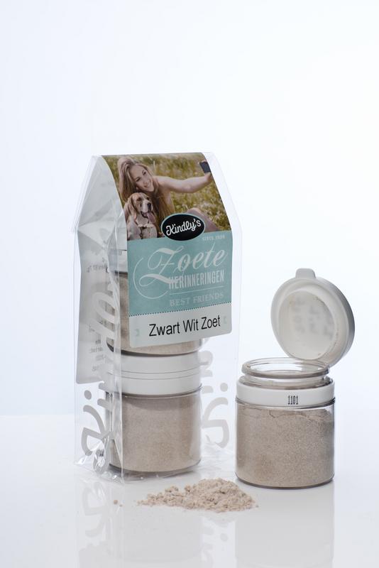Kindly's Zwart wit potjes zoet 2 x 30 gram 60.00 Gram