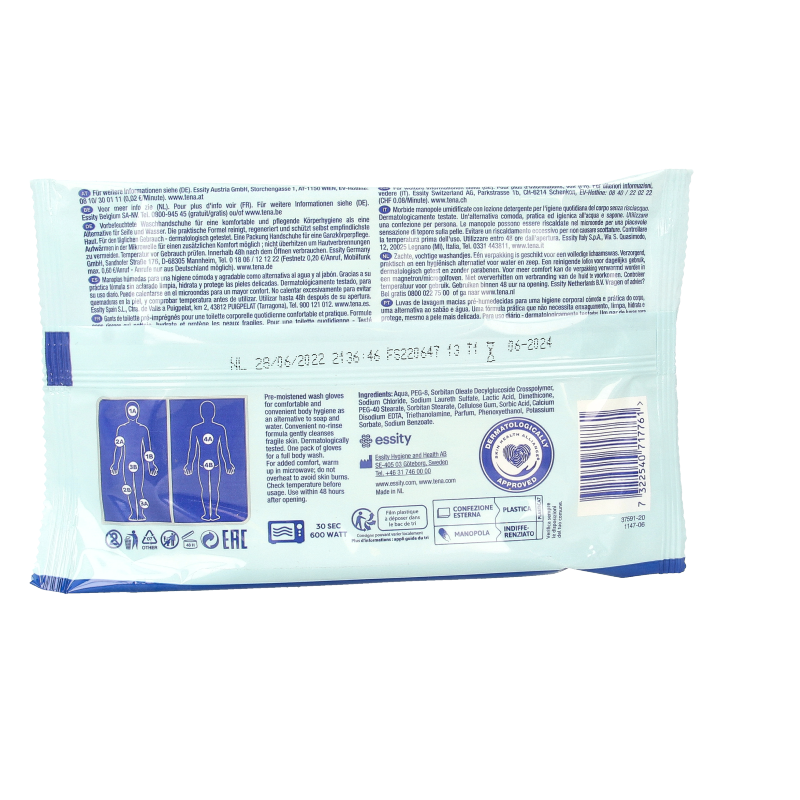 Tena Wet wash glove freshly 5.00 Stuks