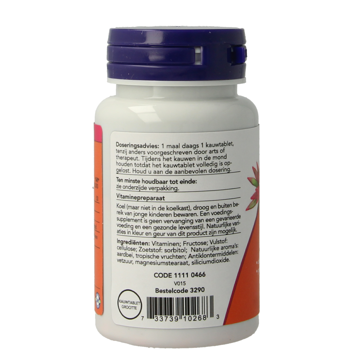 NOW Vitamine B12 1000mcg en Foliumzuur 100mcg 100.00 Kauwtabletten