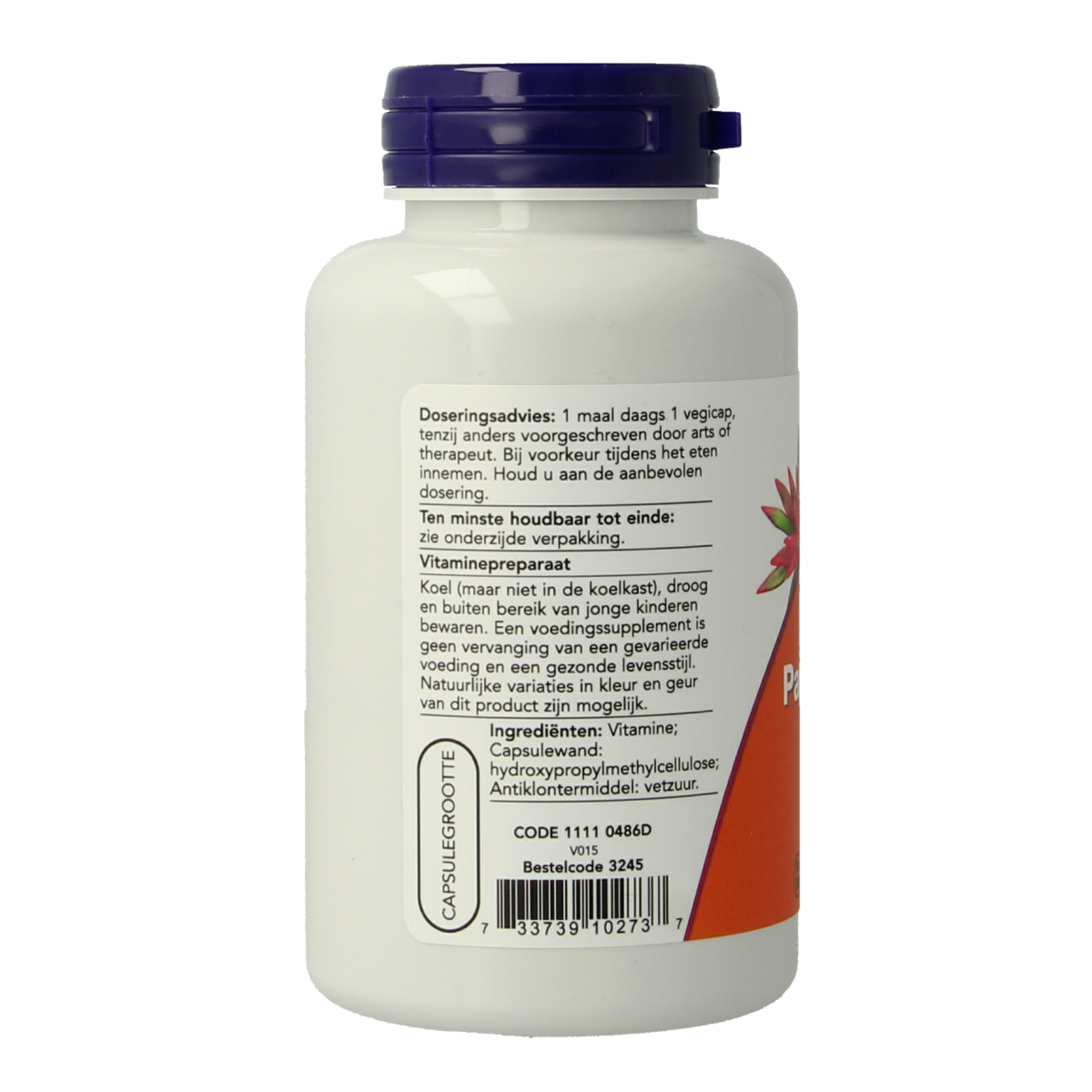 NOW Pantotheenzuur 500mg (B5) 100.00 Capsules