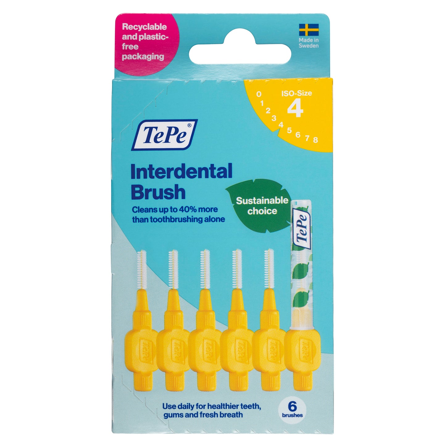 TePe Interdentale ragers original geel 0,7mm maat 4 6 Stuks