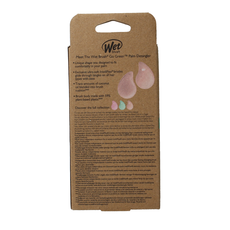 Wet Brush Go green palm detangler orange coconut oil 1 Stuks