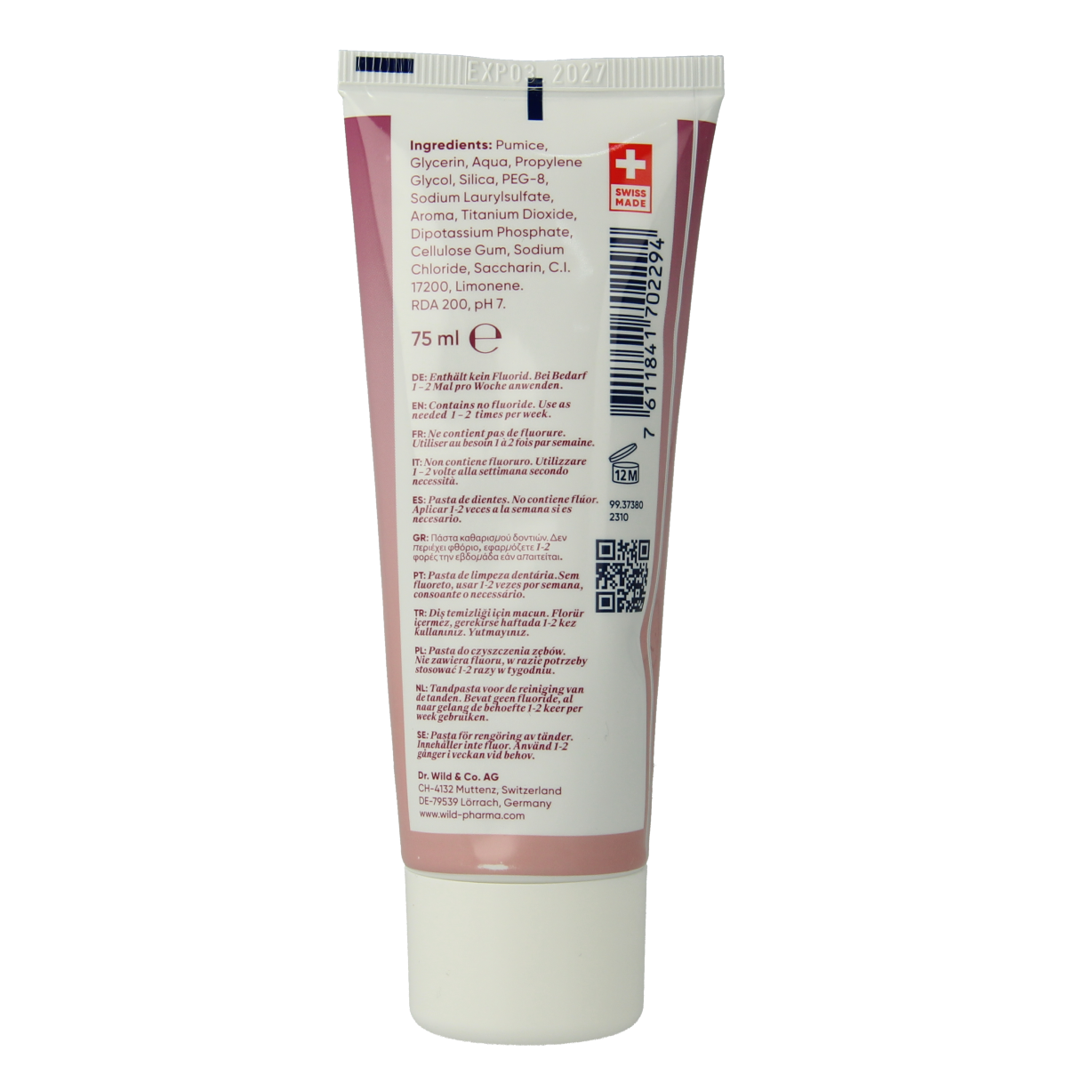 Wild Depurdent clean & polish whitening tandpasta 75.00 Milliliter