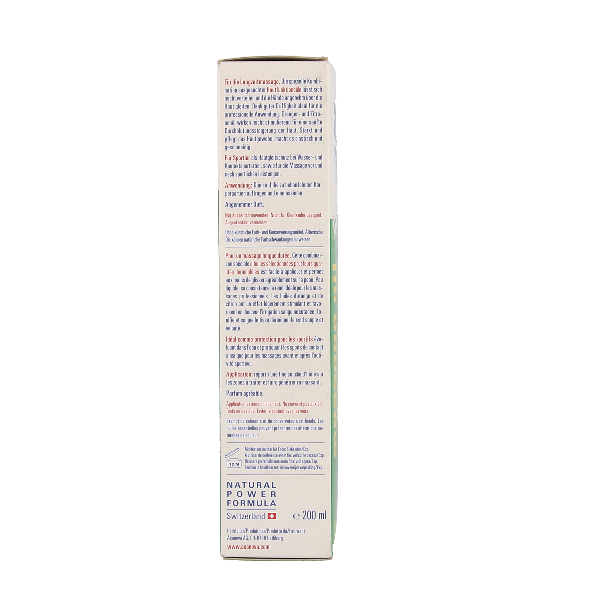 Axanova Massage olie 200.00 Milliliter