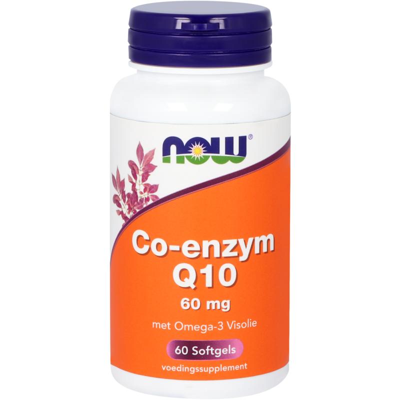 NOW Co-enzym Q10 60 g met omega-3 visolie 60.00 Softgels