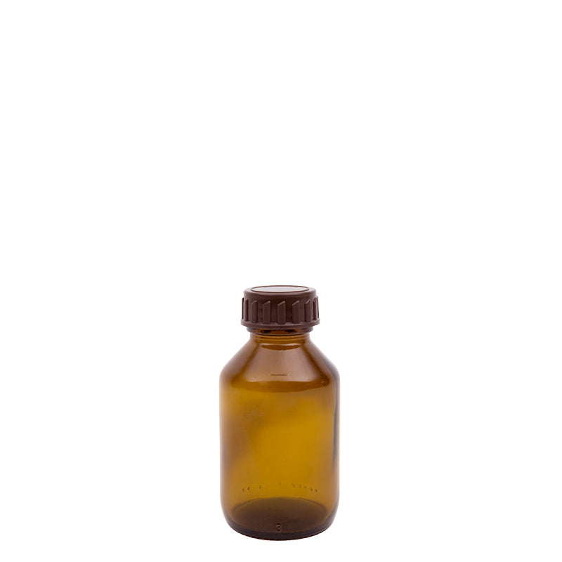 Blockland Medicijnfles bruin gedopt 100ml/28mm 27 Stuks
