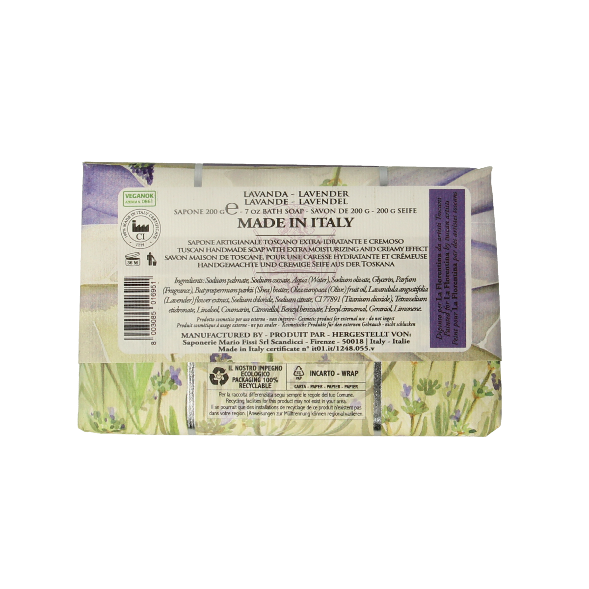 La Florentina Zeep lavendel 200.00 Gram