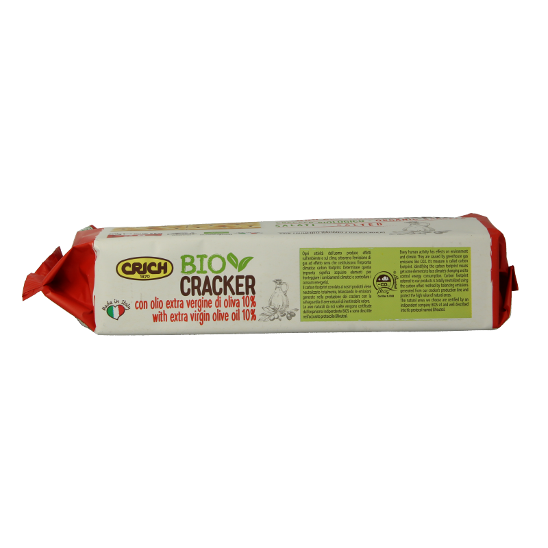 Crich Crackers olijfolie met zout rood bio 250 Gram
