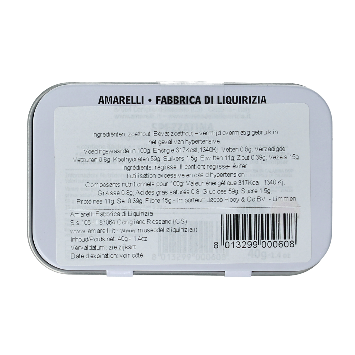 Amarelli Laurierdop liquiriz calabria blikje kleine stukjes 40.00 Gram