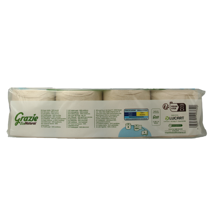 Grazie Natural Toiletpapier 3-laags 8 Stuks