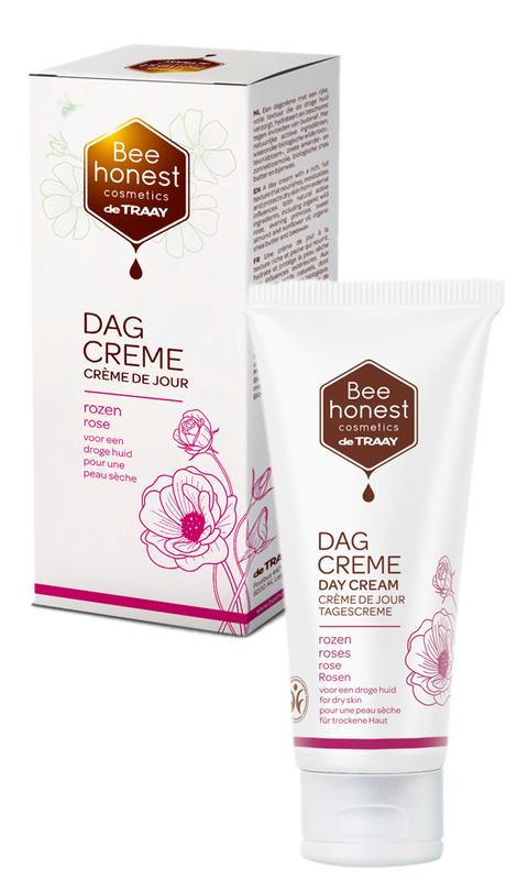 Traay Bee Honest Dagcreme rozen droge huid 50 Milliliter