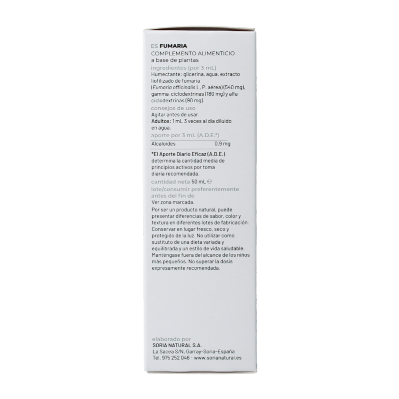 Soria Natural Fumaria officinalis extract 50 Milliliter