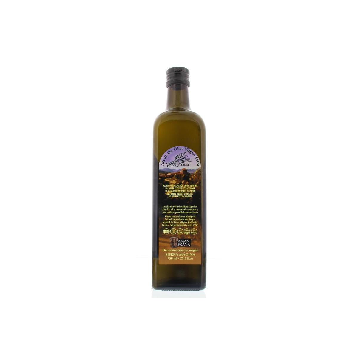 Amanprana Verde salud extra vierge olijfolie bio 750 Milliliter