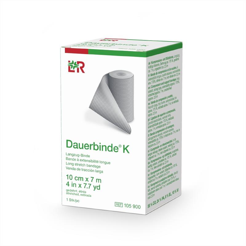 Dauerbinde K elastische zwachtel 7m x 10cm 1 Stuks