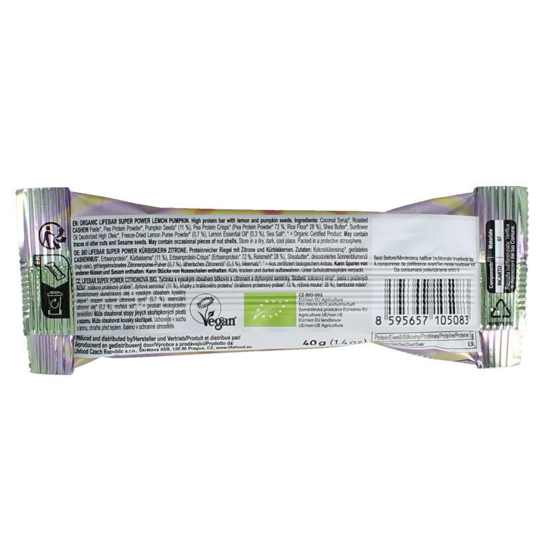 Lifefood Lifebar lemon pumpkin bio 40 Gram