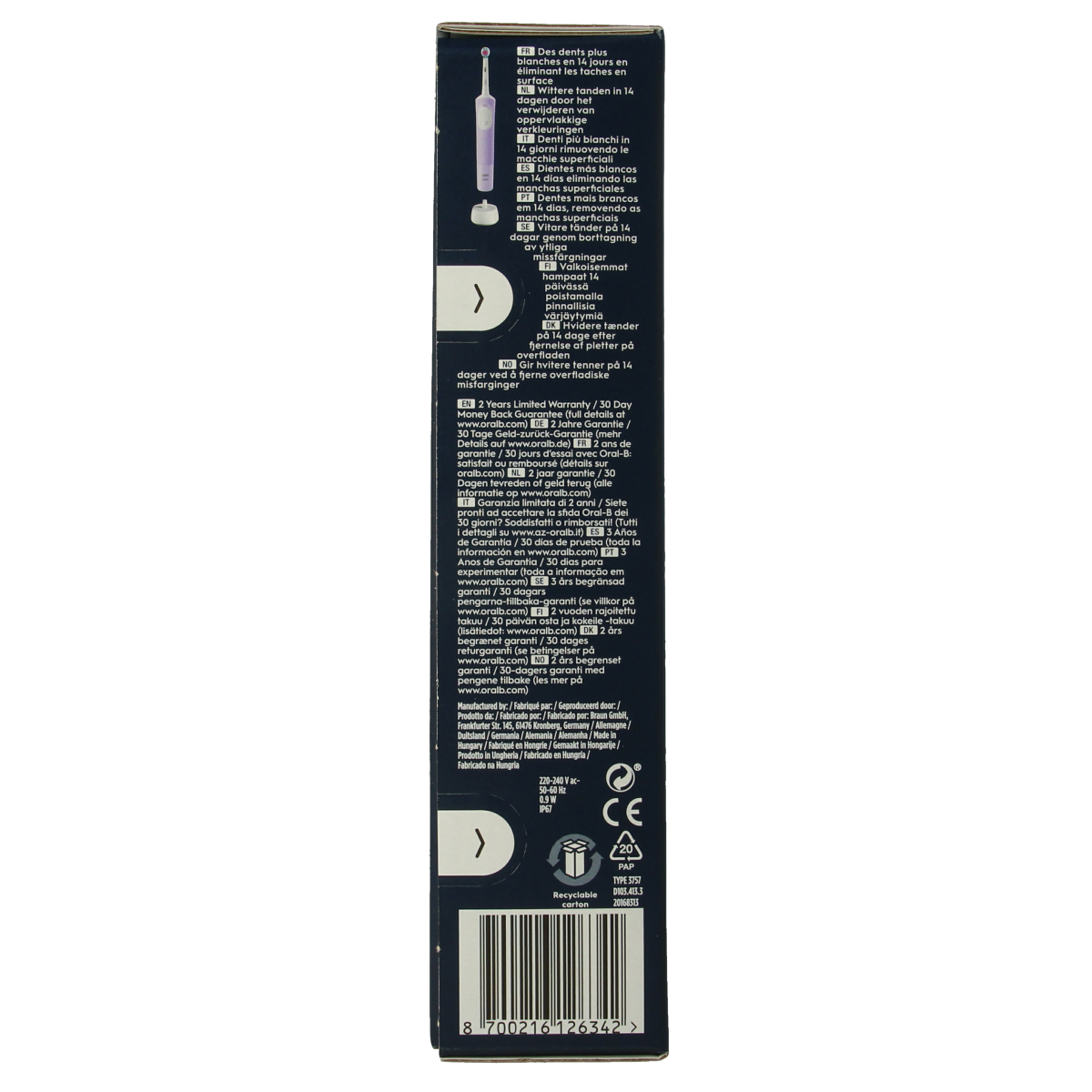 Oral B Vitality pro protect lila 1.00 Stuks