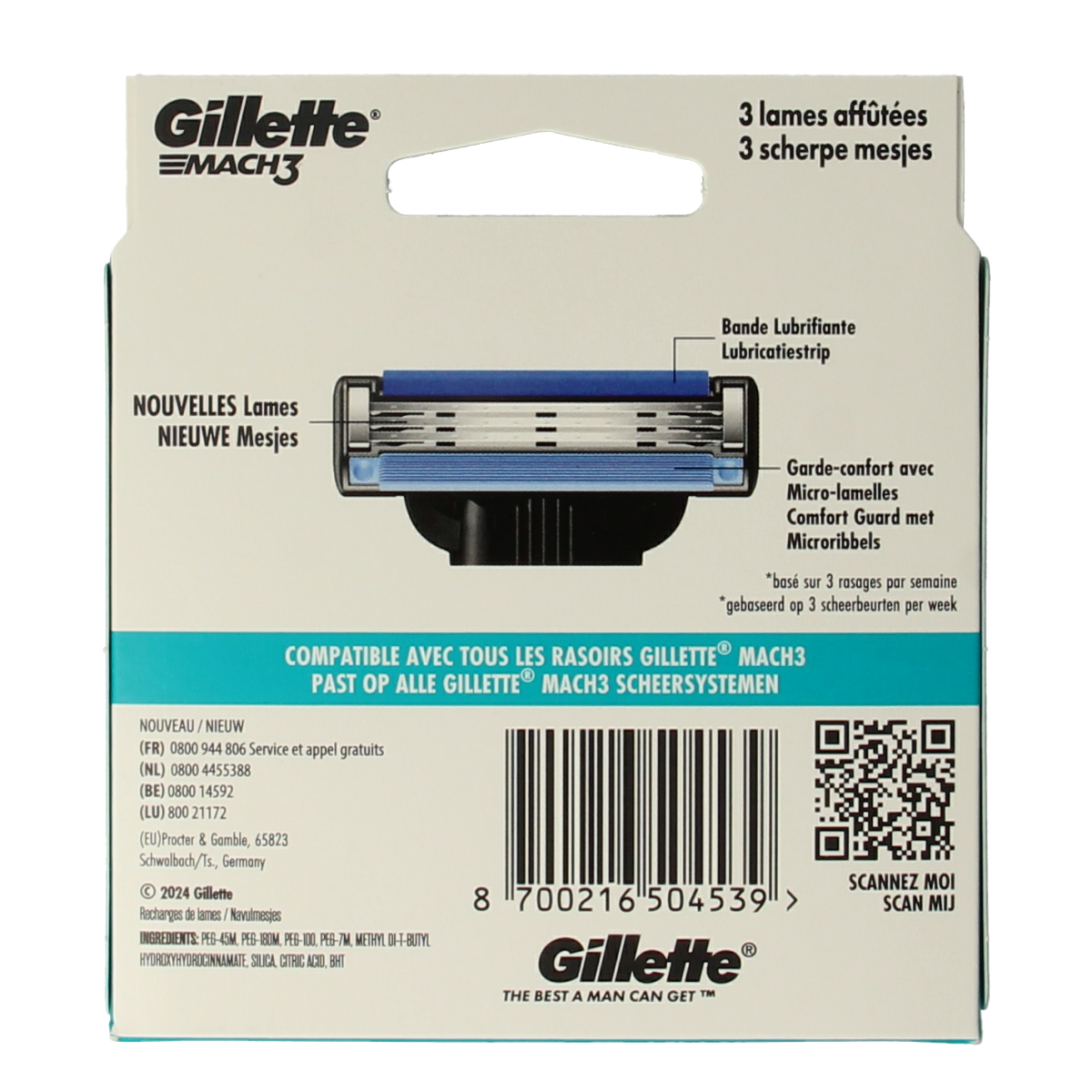 Gillette Mach3 blades 8.00 Stuks