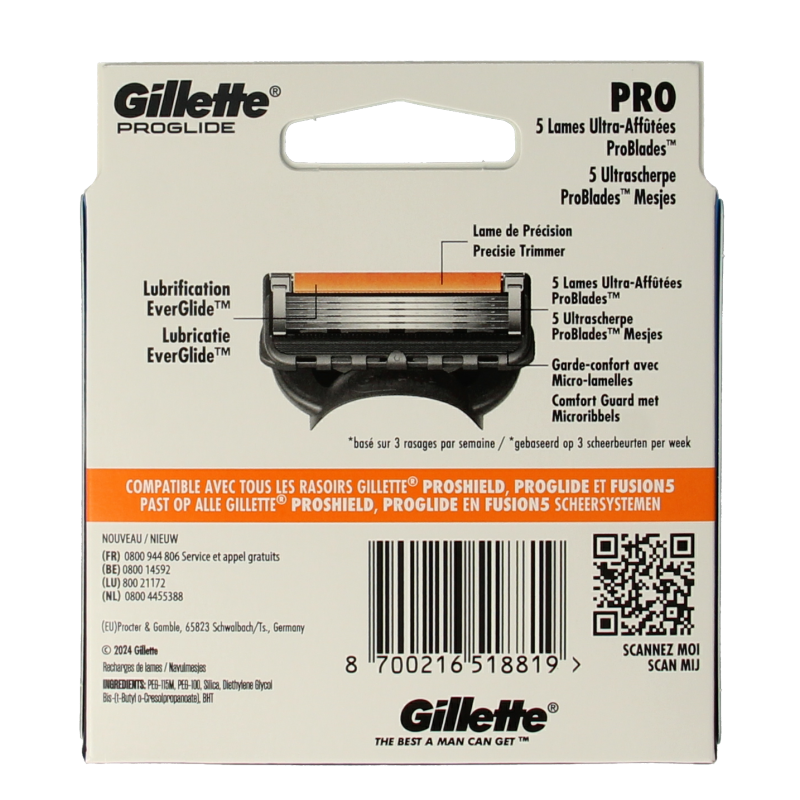 Gillette Proglide manual blades 8.00 Stuks