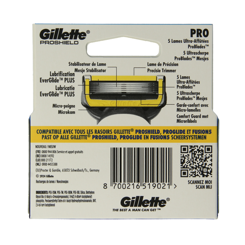 Gillette Proshield yellow blades 4.00 Stuks