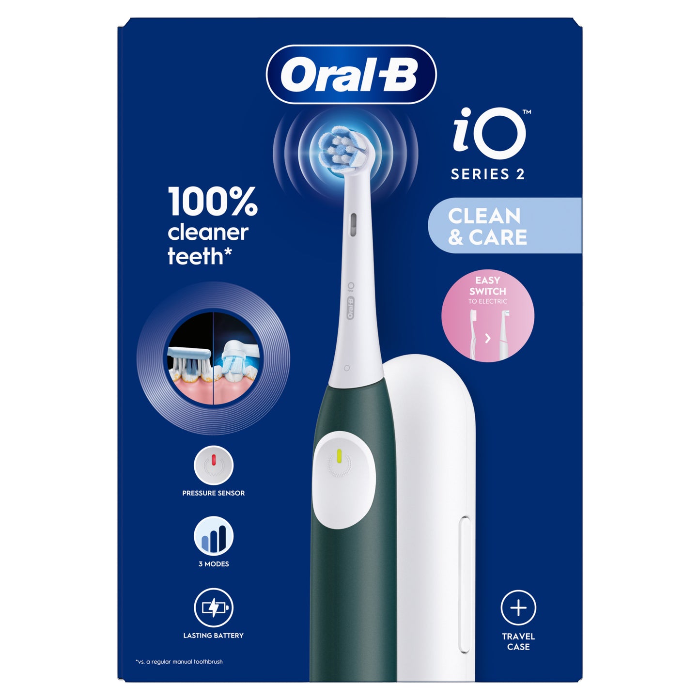 Oral B Elektr tandenborstel iO2 forest green + reisetui 1.00 Stuks
