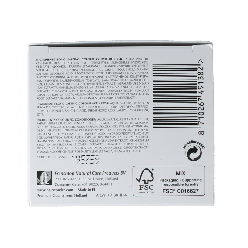 Henna Plus Long lasting colour 7.46 copper red 100 Milliliter