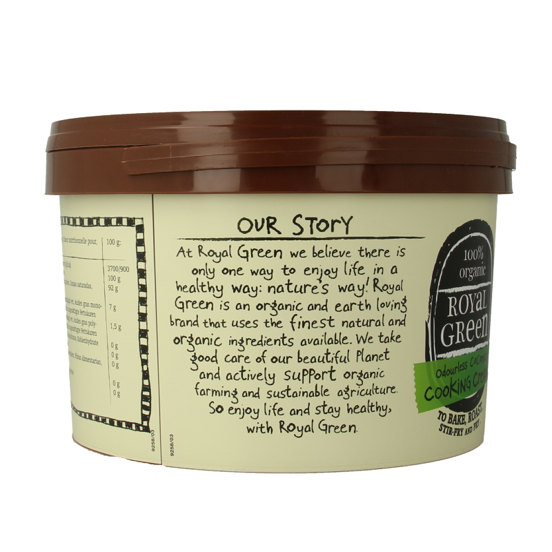 Royal Green Kokos cooking cream odourless bio 2500 Milliliter