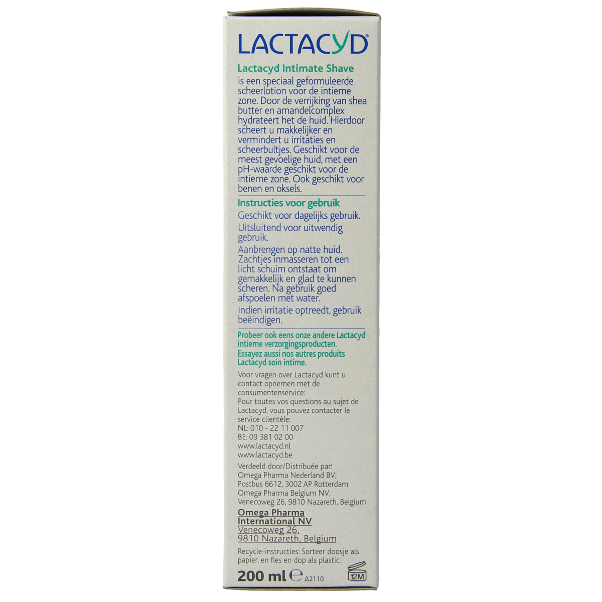 Lactacyd Intimate shave 200.00 Milliliter