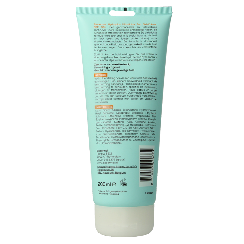 Biodermal Gelcreme ultralicht SPF50+ 200 Milliliter