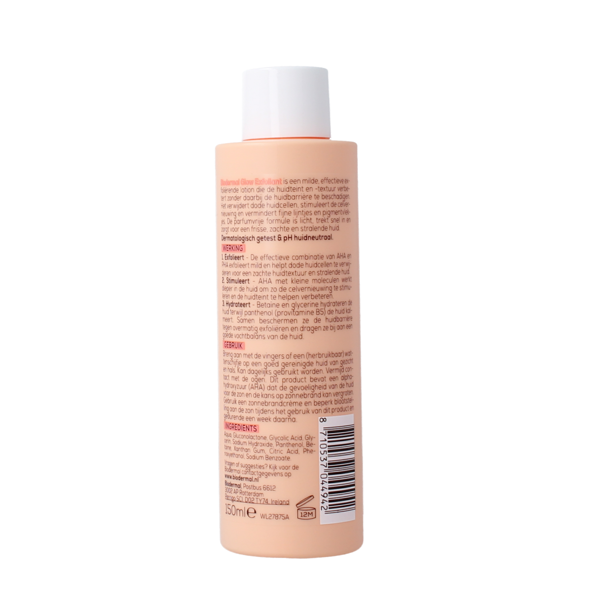 Biodermal Glow exfoliant parfumvrij 150.00 Milliliter