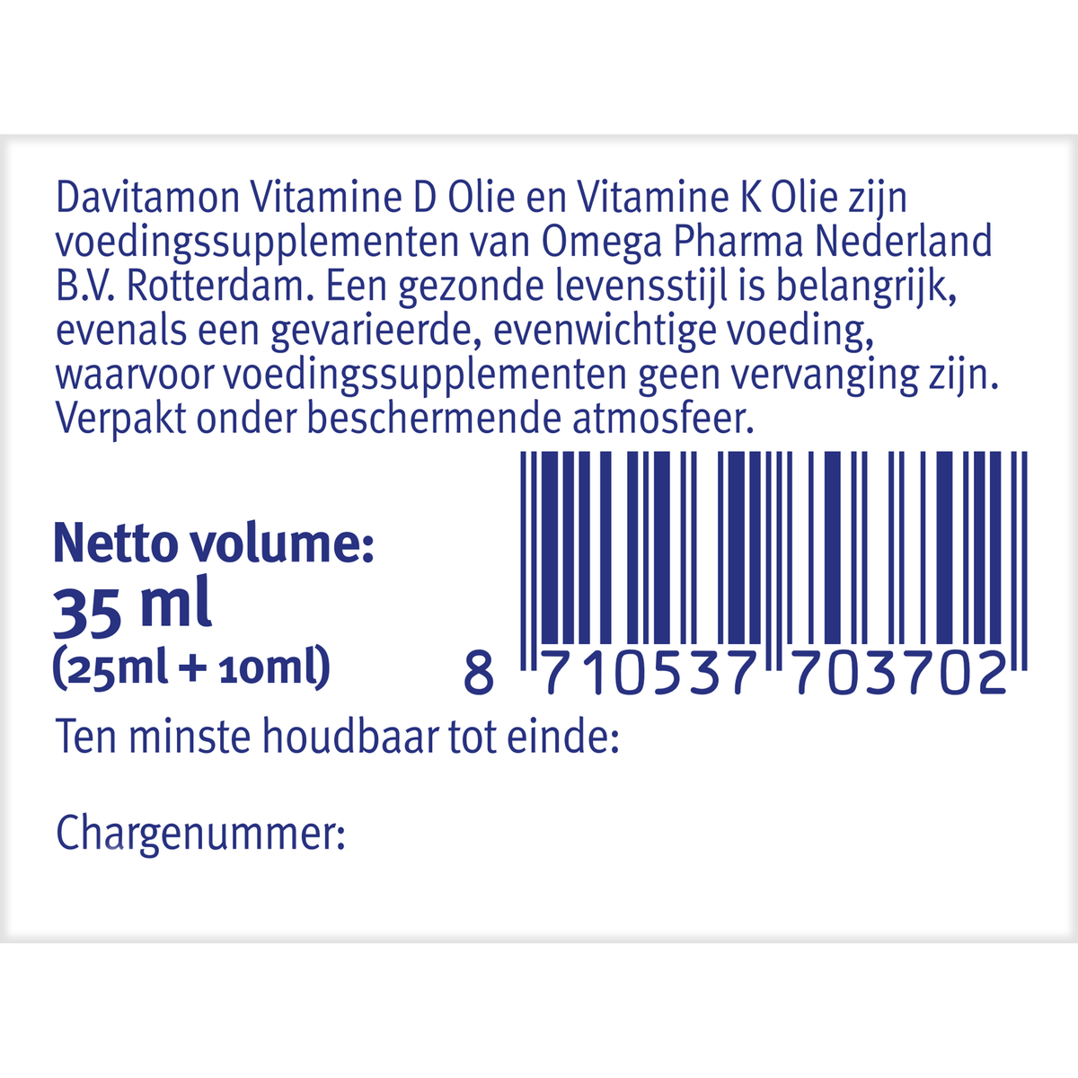Davitamon Baby vitamine D & K 25mcg 35.00 Milliliter