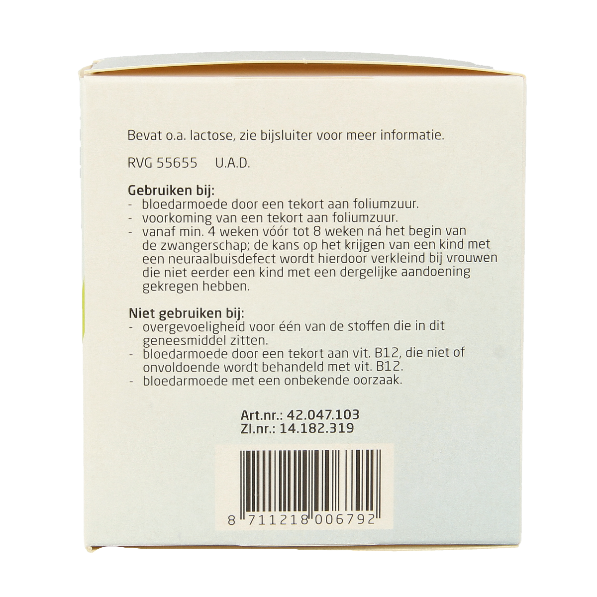 Teva Foliumzuur 0.5 250.00 Tabletten