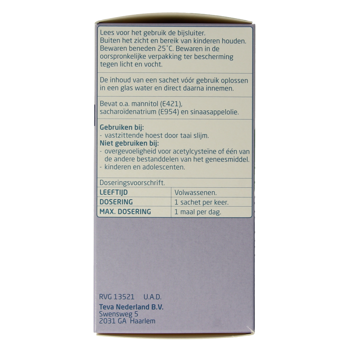 Teva Acetylcysteine 600mg 30.00 Sachets