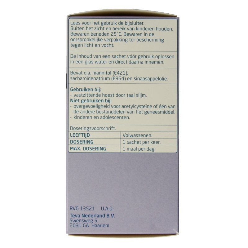 Teva Acetylcysteine 600mg 30.00 Sachets