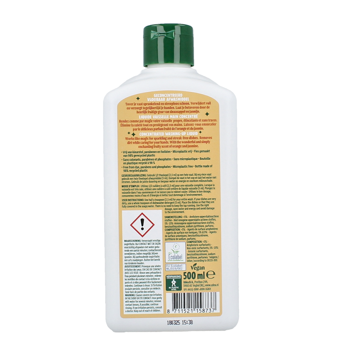 The Good Witch Afwasmiddel sinaasappel jasmijn 500.00 Milliliter