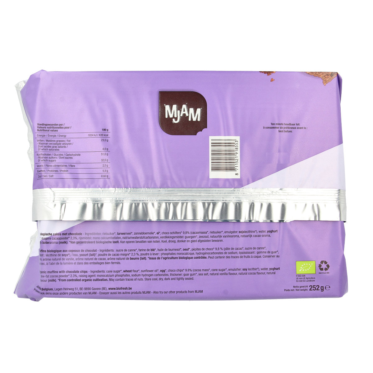 Mjam Chocolade muffins bio 252.00 Gram