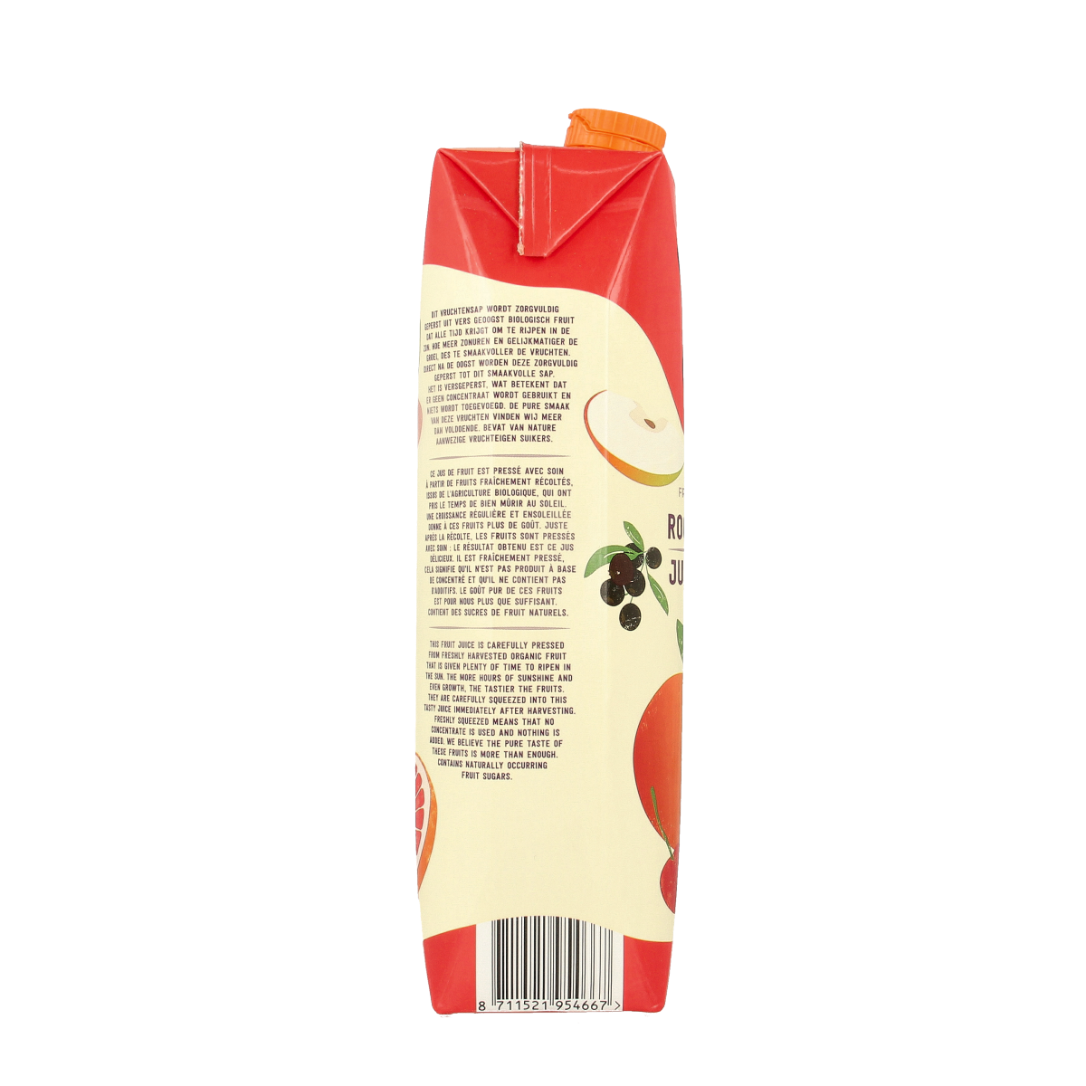 Your Organic Nature Rood fruit sap bio 1.00 Liter