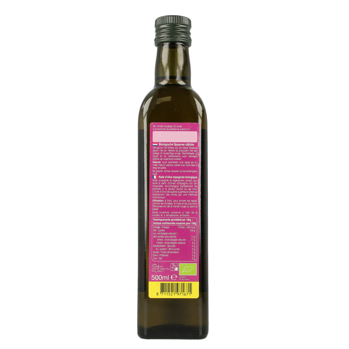 Fertilia Olijfolie Spaans bio 500.00 Milliliter