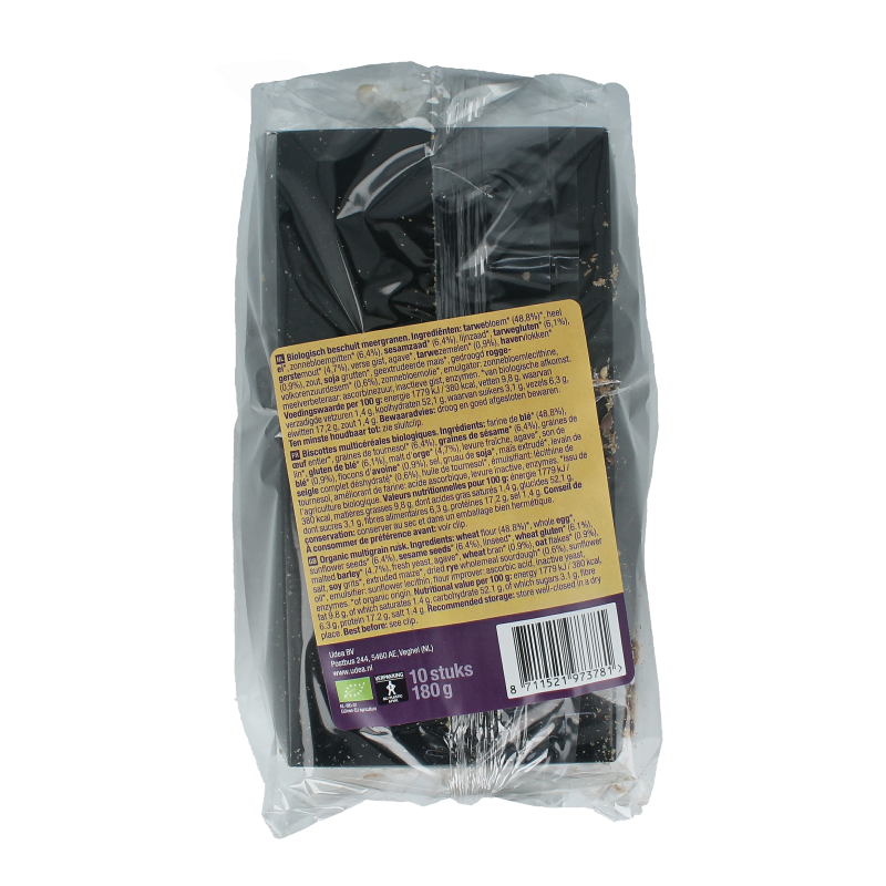 Your Organic Nature Beschuit meergranen bio 10.00 Stuks