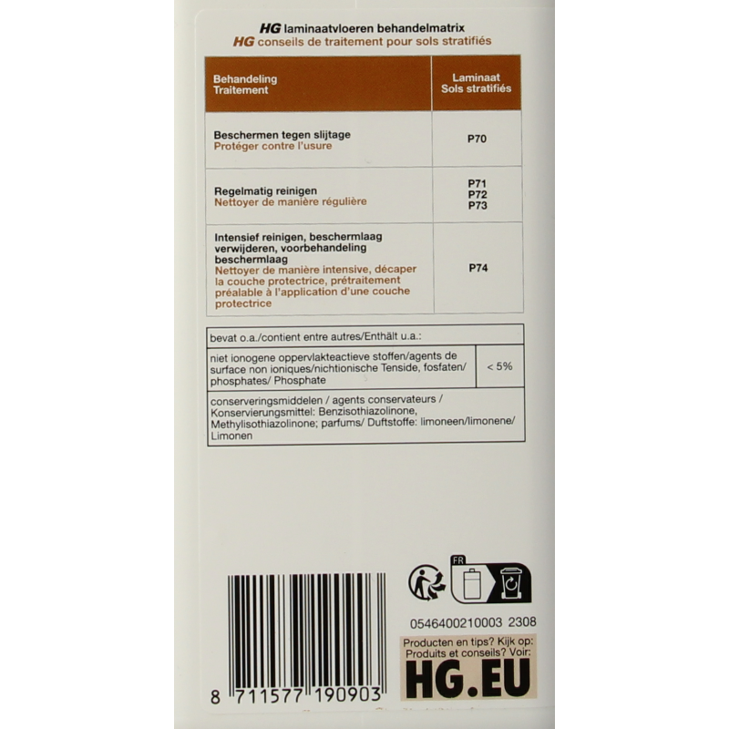 HG Laminaatreiniger glans 1 Liter