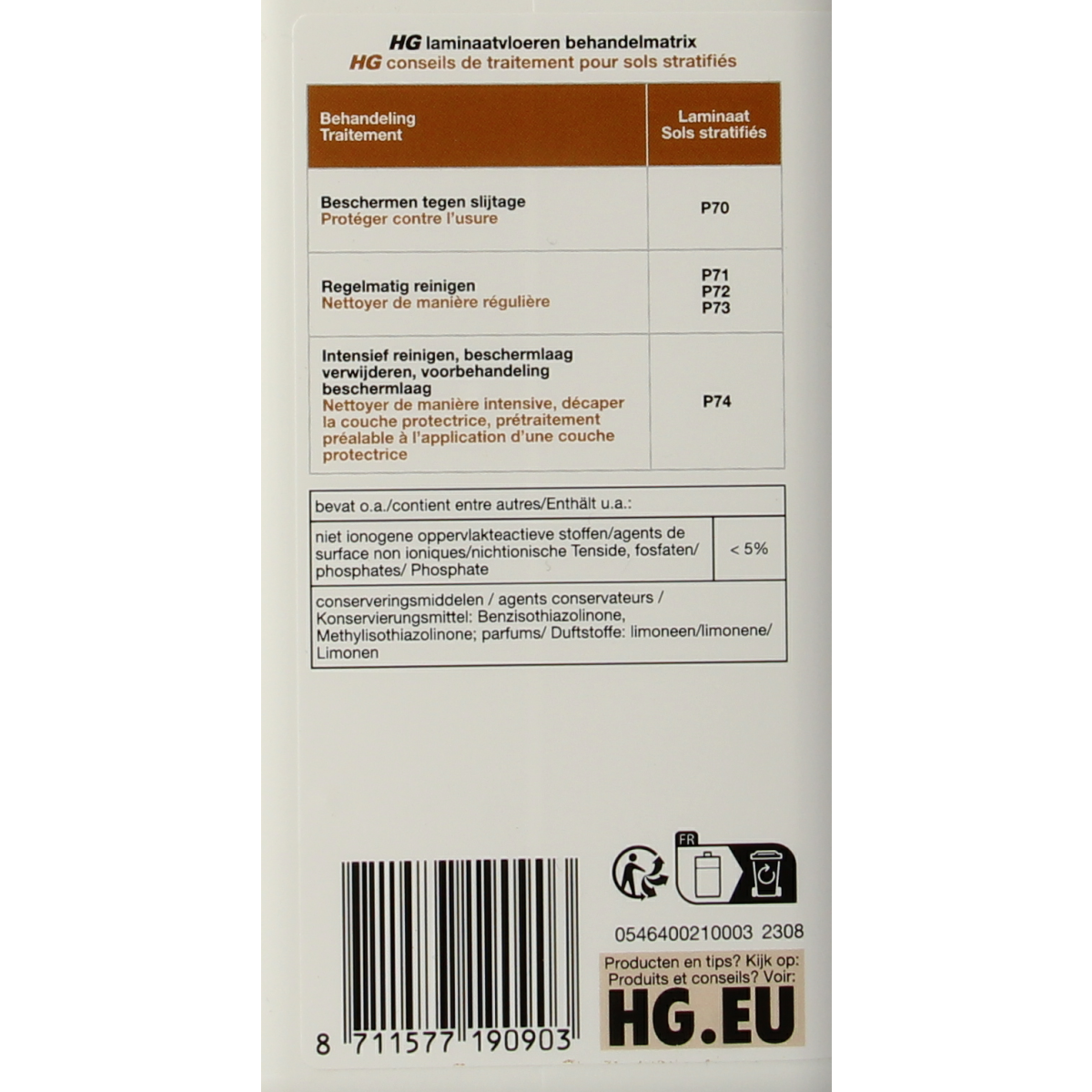 HG Laminaatreiniger glans 1.00 Liter